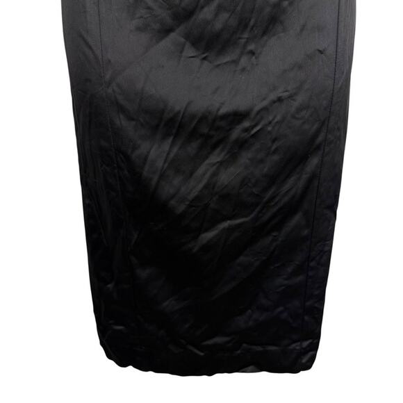 Guess Collection USA Made Satin Solid Little Black Dress V-Back Stretch sz 4 - Picture 7 of 16